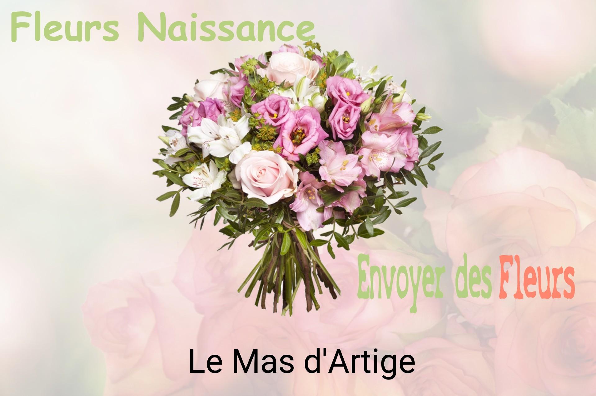 Bouquet de fleurs de naissance livré à Le Mas-d'Artige