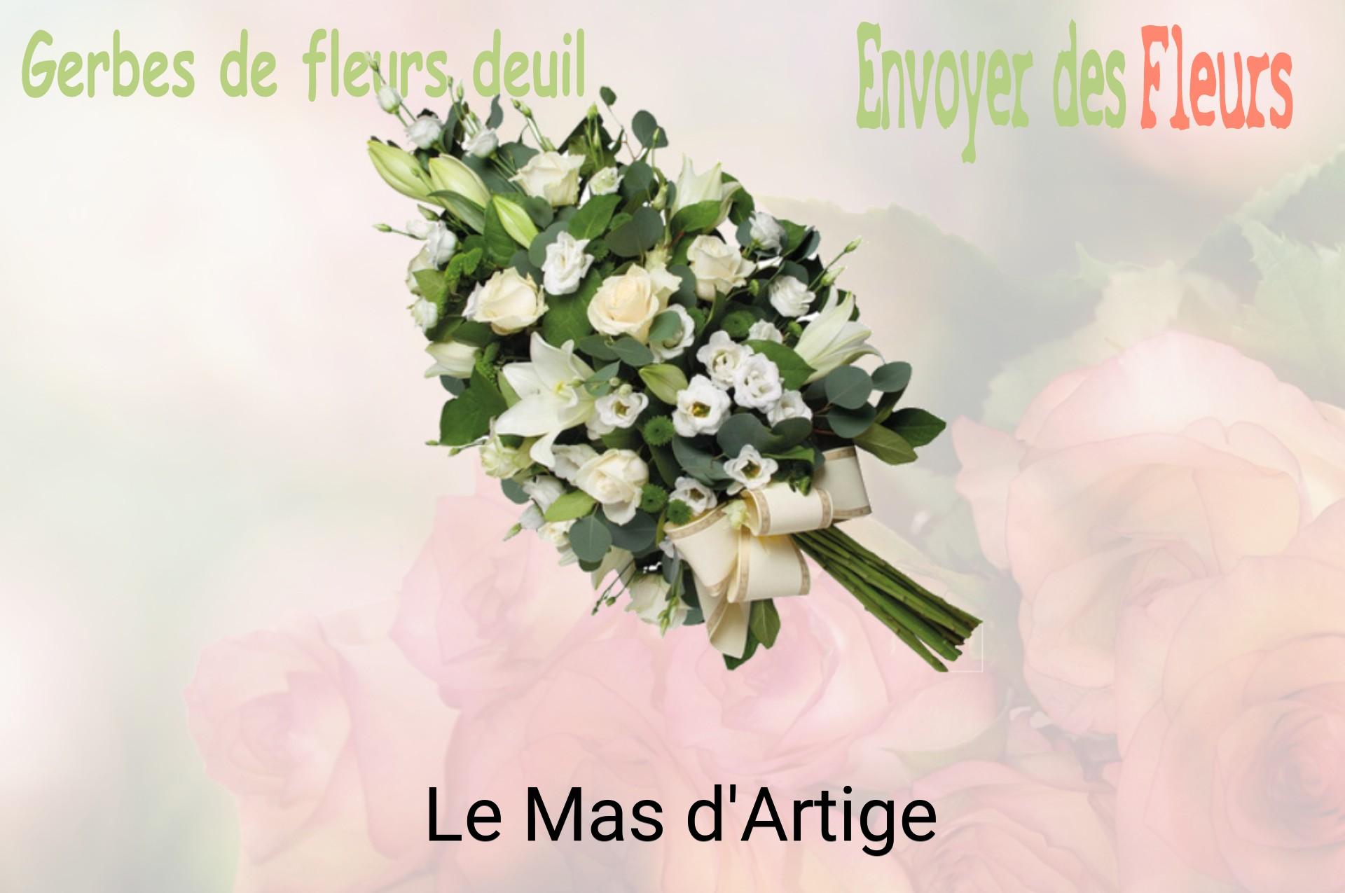 Gerbe de fleurs de deuil livrée à Le Mas-d'Artige